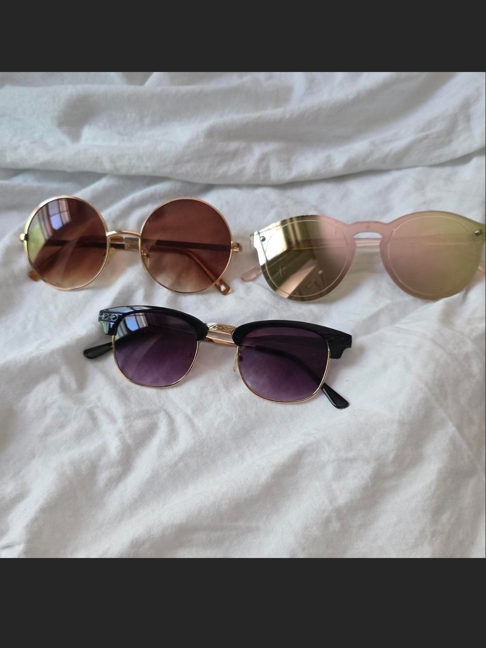 Women's Black & Pink Sunglasses Set - Stylish Fashion Shades